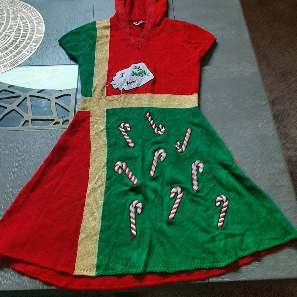 No Boundaries Festive Red and Green Costume with Gold Trim